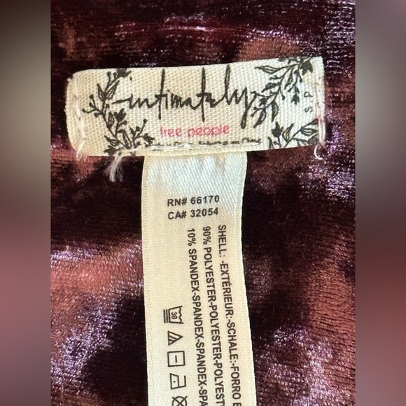 NWT sz S Free People Come Together Velvet Dress Cut Out Mini burgundy purple - Picture 10 of 10